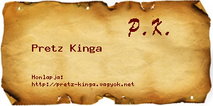 Pretz Kinga névjegykártya